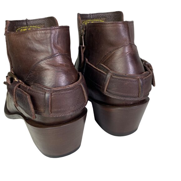 J.B. Dillon Womens 9B Brown Leather Ankle heeled Boots Zipper Adjustable Mexico - Picture 11 of 14